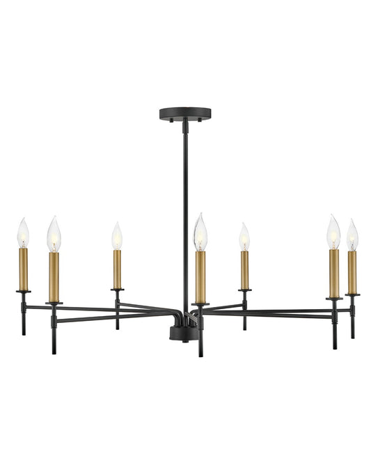 Lark - 83077BK - LED Chandelier - Hux - Black