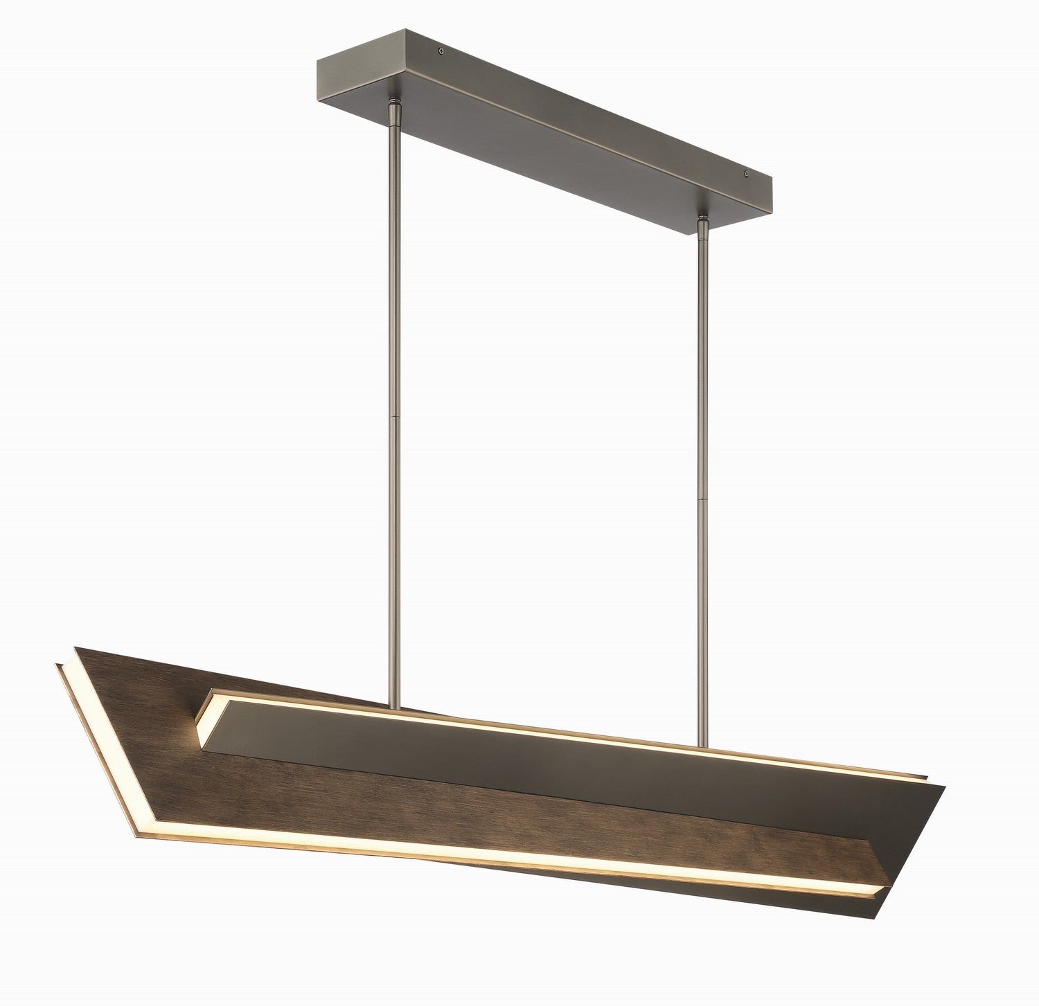 George Kovacs - P1649-895-L - LED Island Pendant - Interszioni - Midnight Iron & Faux Walnut