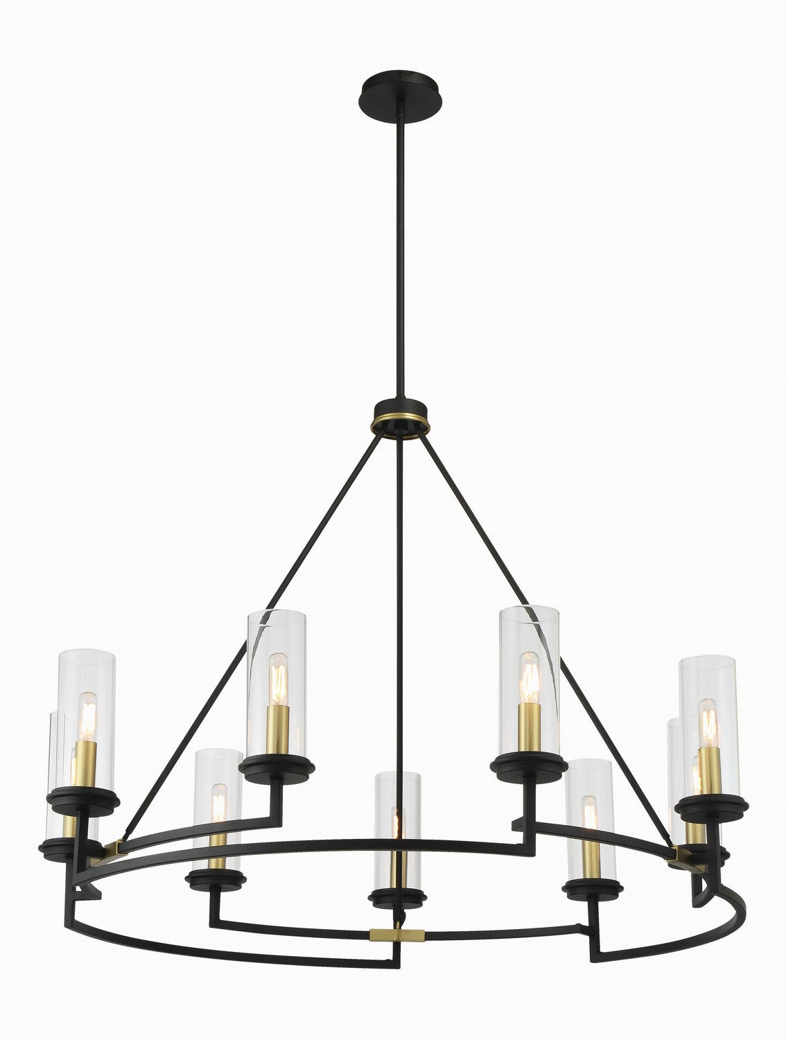 Minka-Lavery - 3209-781 - Nine Light Chandelier - Hillstone - Sand Coal & Soft Brass