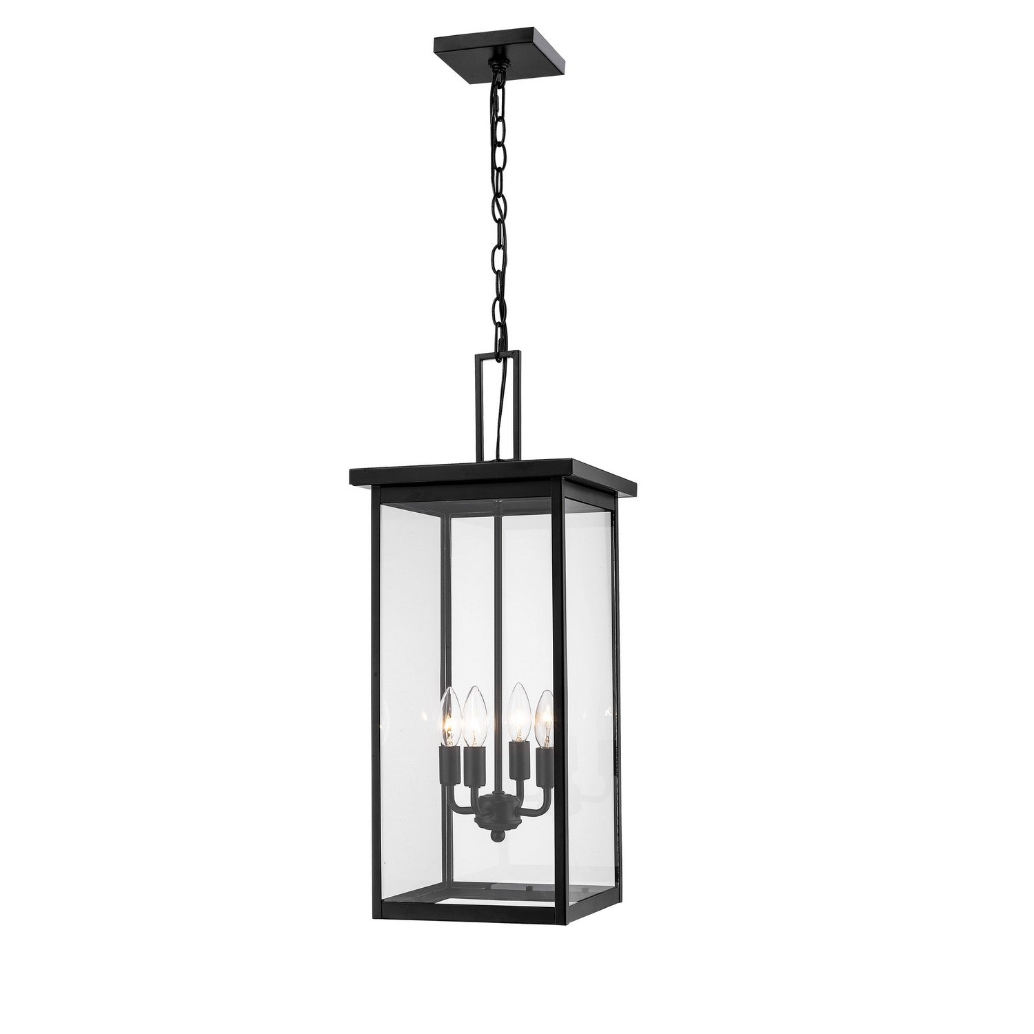 Millennium - 2605-PBK - Four Light Outdoor Hanging Lantern - Barkeley - Powder Coated Black