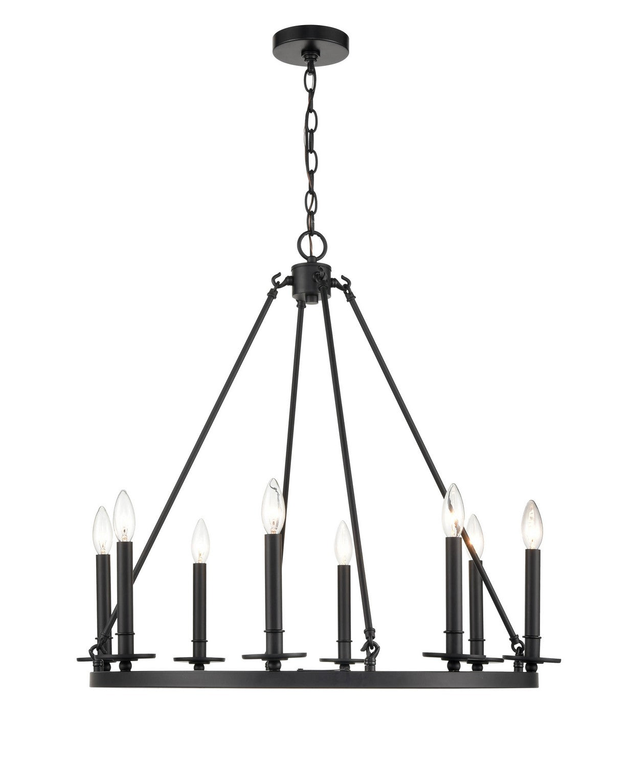 Millennium - 6708-MB - Eight Light Chandelier - Florence - Matte Black