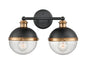 Millennium - 4252-MB/AB - Two Light Vanity - Ellmira - Matte Black/ Aged Brass