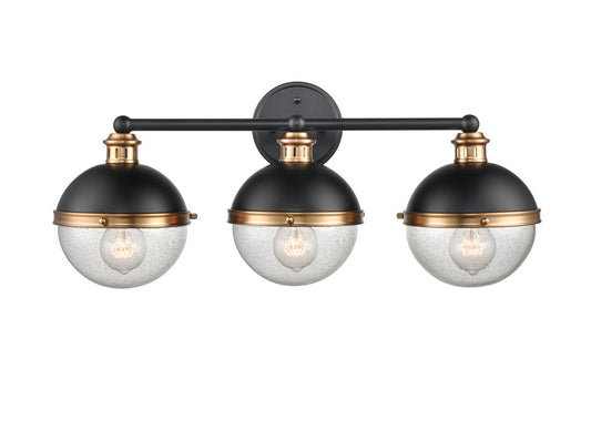 Millennium - 4253-MB/AB - Three Light Vanity - Ellmira - Matte Black/ Aged Brass