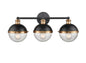 Millennium - 4253-MB/AB - Three Light Vanity - Ellmira - Matte Black/ Aged Brass