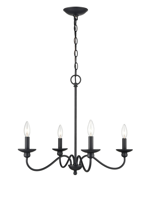 Millennium - 4384-MB - Four Light Chandelier - Delvona - Matte Black