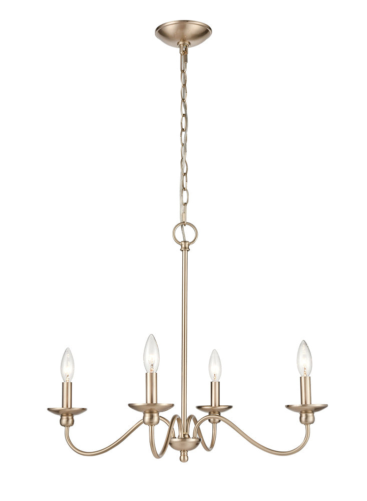 Millennium - 4384-MG - Four Light Chandelier - Delvona - Modern Gold