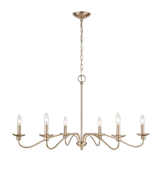 Millennium - 4386-MG - Six Light Chandelier - Delvona - Modern Gold