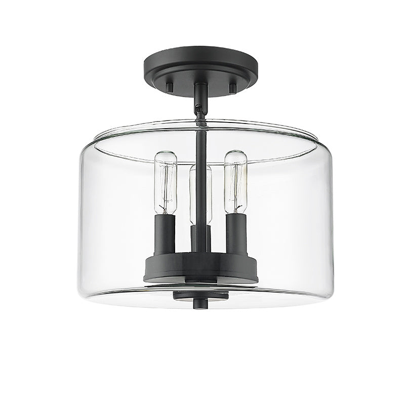 Millennium - 6923-MB - Three Light Semi-Flush Mount - Asheville - Matte Black