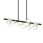 DVI Lighting - DVP20805VBR+GR-CL - Nine Light Linear Pendant - Ocean Drive - Venetian Brass And Graphite With Clear Glass