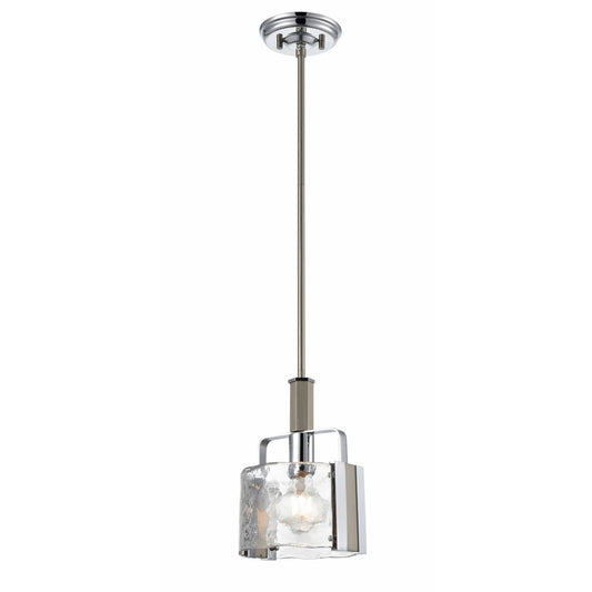 DVI Lighting - DVP42921CH+BN-ARW - One Light Mini-Pendant - Georgian Bay - Chrome And Buffed Nickel With Artisinal Water Glass