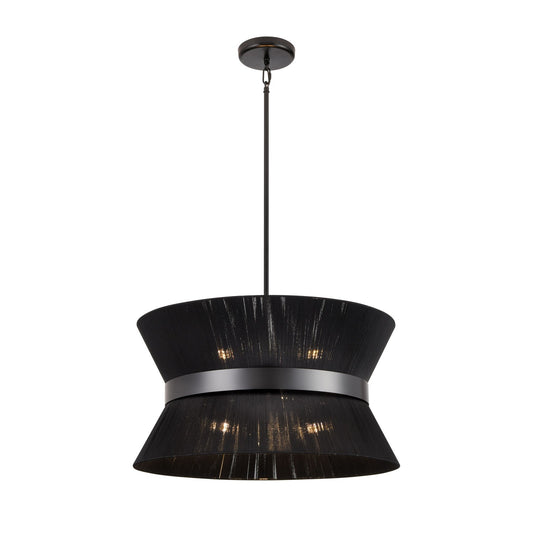 DVI Lighting - DVP43605EB-BK - Six Light Pendant - Ellesmere - Ebony With Black Shade