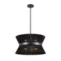 DVI Lighting - DVP43605EB-BK - Six Light Pendant - Ellesmere - Ebony With Black Shade