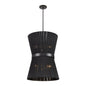 DVI Lighting - DVP43648EB-BK - Six Light Foyer Pendant - Ellesmere - Ebony With Black Shade
