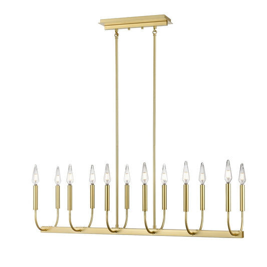 DVI Lighting - DVP44002MF+PSB - 12 Light Linear Pendant - Olivia - Multiple Finishes And Painted Satin Brass