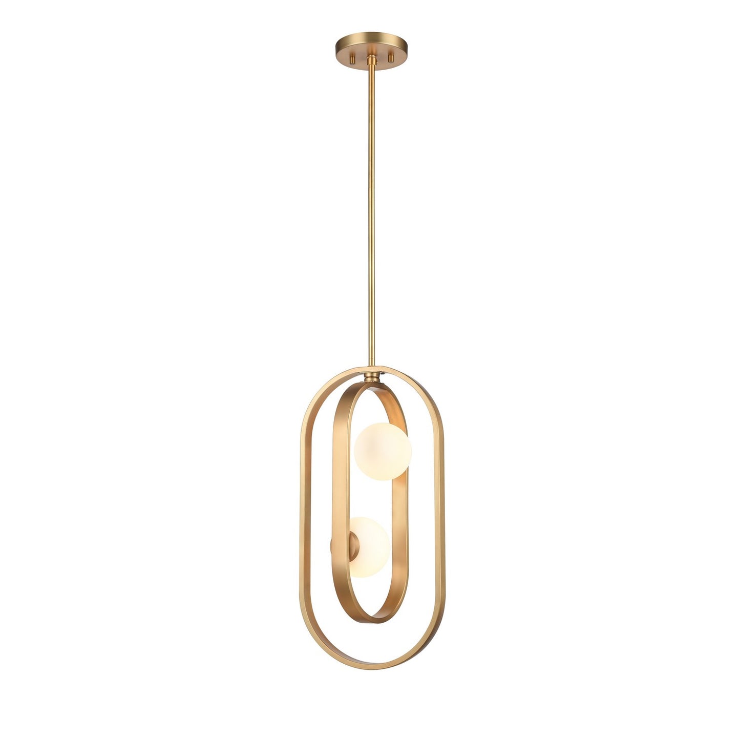 DVI Lighting - DVP45019BR-OP - Two Light Pendant - Atwood - Brass With Half Opal Glass
