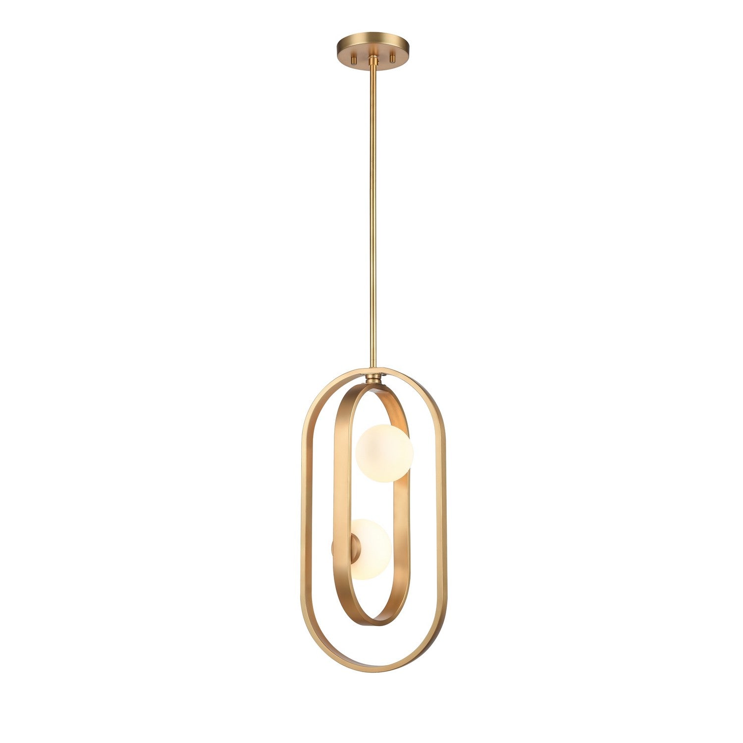 DVI Lighting - DVP45019BR-OP - Two Light Pendant - Atwood - Brass With Half Opal Glass