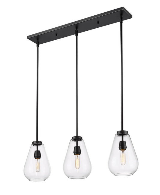 Z-Lite - 488P8-3L-MB - Three Light Linear Chandelier - Ayra - Matte Black