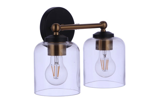 Craftmade - 18712FBSB2 - Two Light Vanity - Coppa - Flat Black/Satin Brass