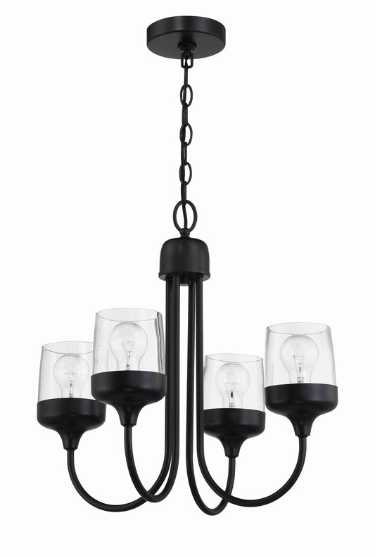 Craftmade - 58124-FB - Four Light Chandelier - Wrenn - Flat Black