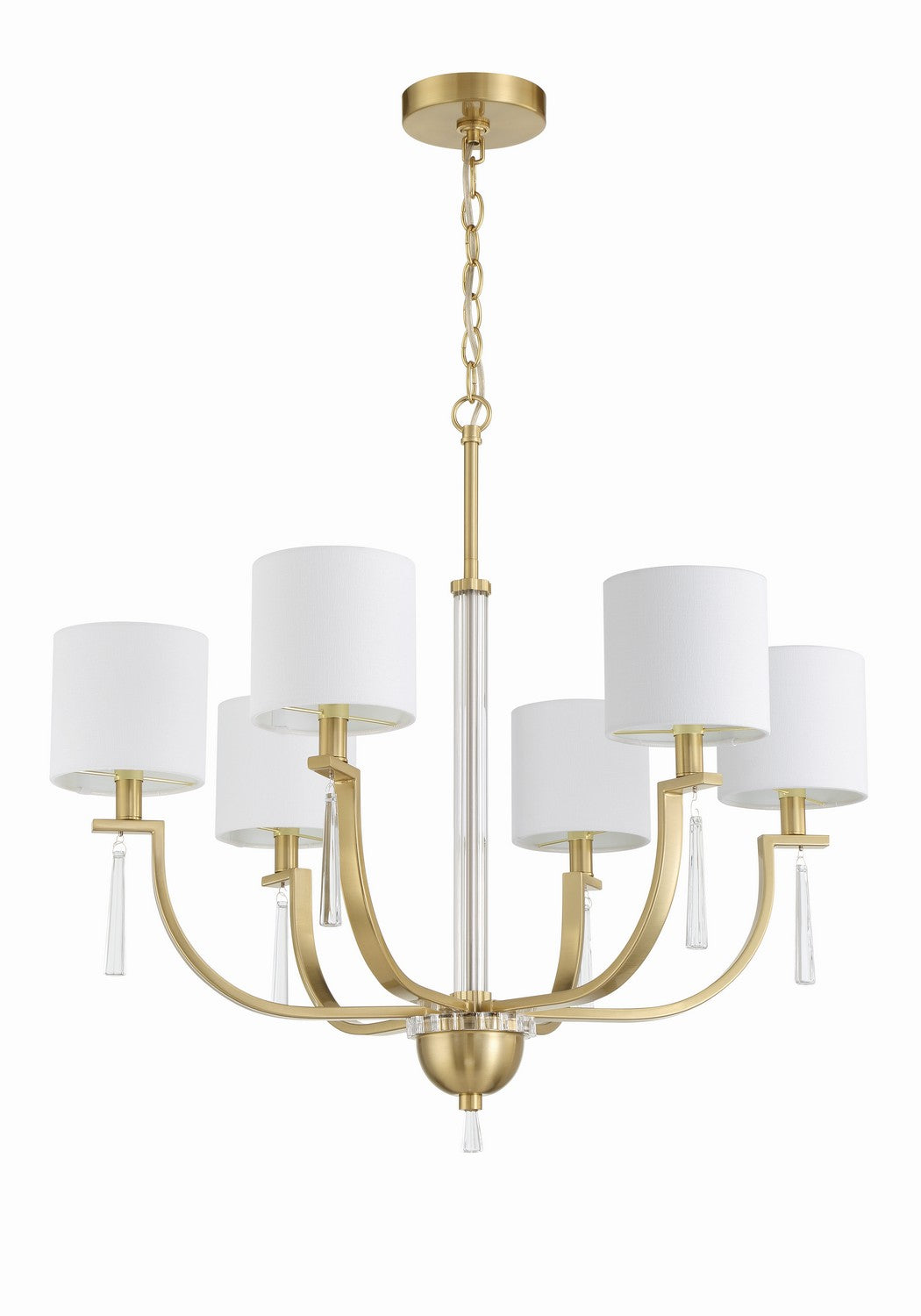 Craftmade - 58226-SB - Six Light Chandelier - Fortuna - Satin Brass