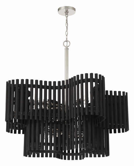 Craftmade - 58410-PLNBWN - Ten Light Chandelier - Freeform - Polished Nickel/Black Walnut