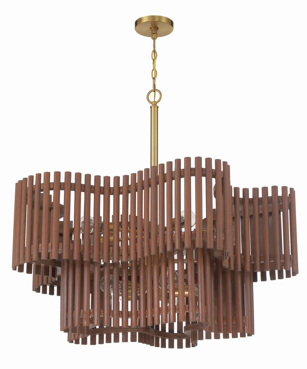 Craftmade - 58410-SBWAL - Ten Light Chandelier - Freeform - Satin Brass/Walnut