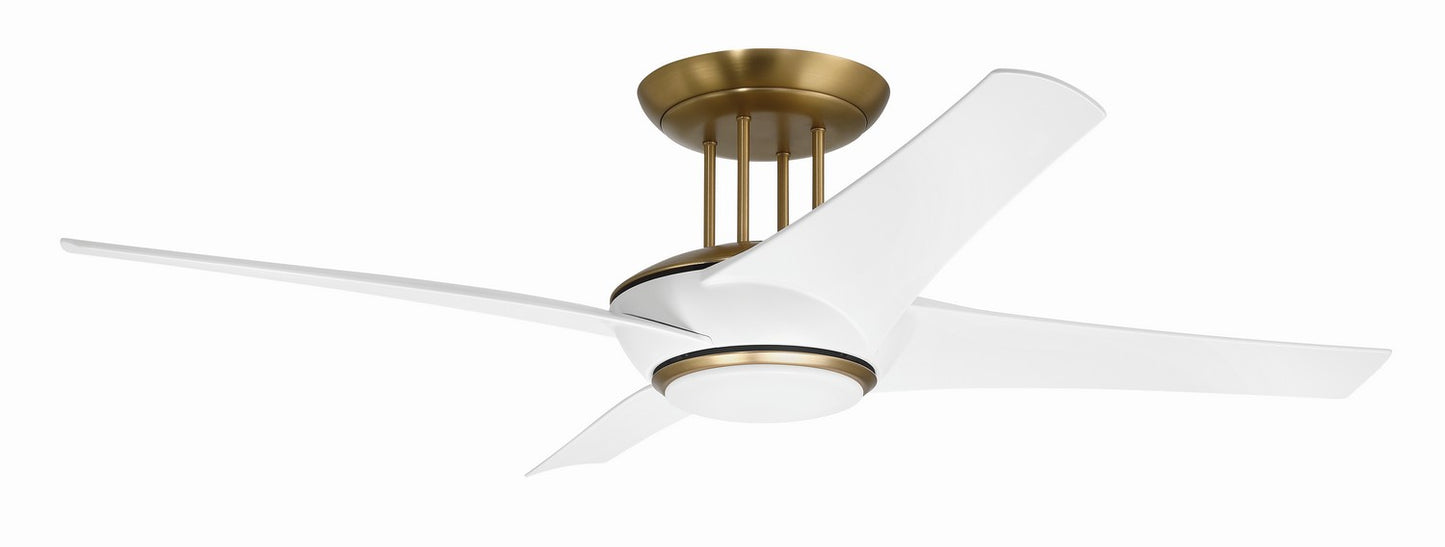 Craftmade - CAM54WSB4 - 54"Ceiling Fan - Cam - White/Satin Brass