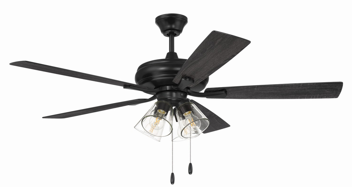 Craftmade - ECF104FB5-FBGW - 52"Ceiling Fan - Eos Clear 4 Light - Flat Black