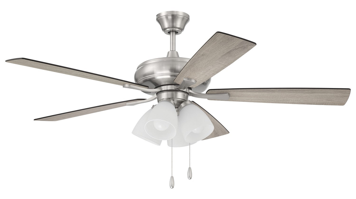 Craftmade - ECF114BNK5-DWWLN - 52"Ceiling Fan - Eos Frost 4 Light - Brushed Polished Nickel