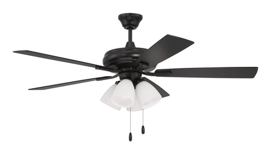 Craftmade - ECF114FB5-FBGW - 52"Ceiling Fan - Eos Frost 4 Light - Flat Black