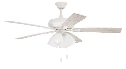 Craftmade - ECF114W5-WWOK - 52"Ceiling Fan - Eos Frost 4 Light - White