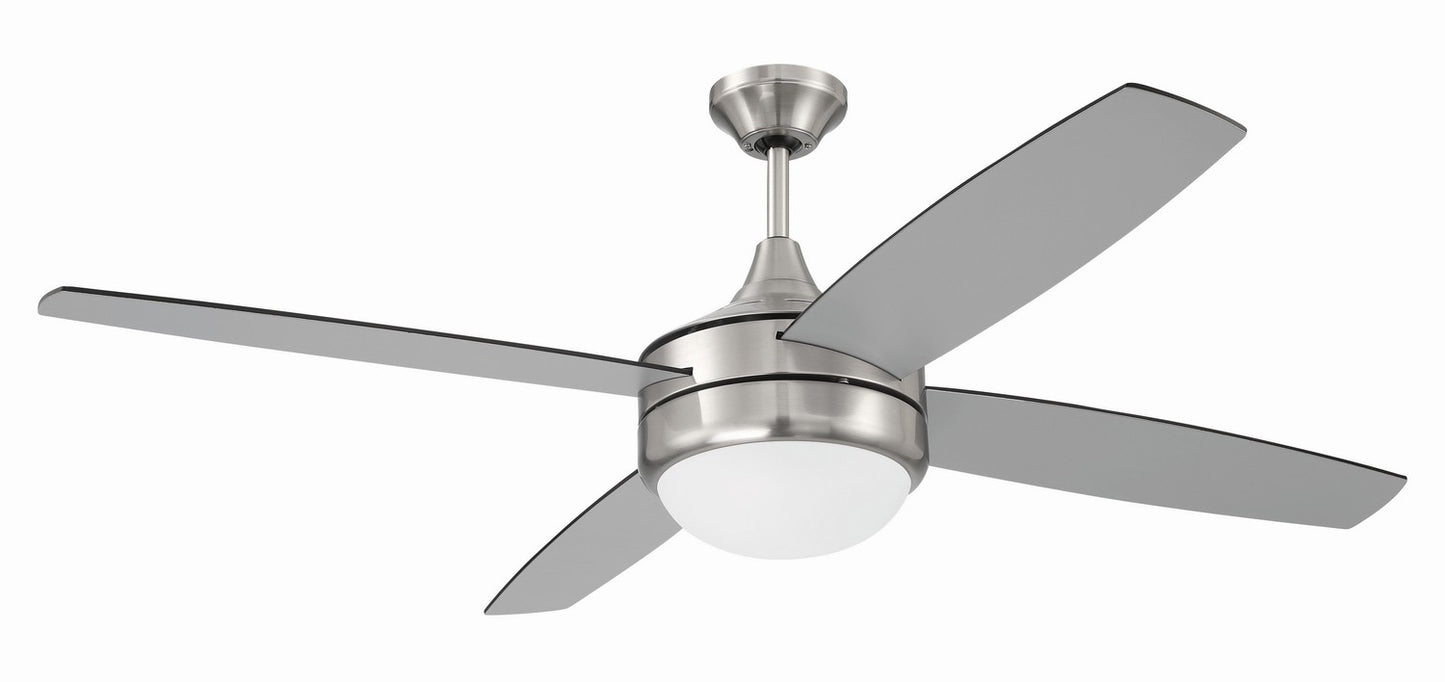 Craftmade - PHZ52BNK4-BNGW - 52"Ceiling Fan - Phaze II 4- Blade - Brushed Polished Nickel