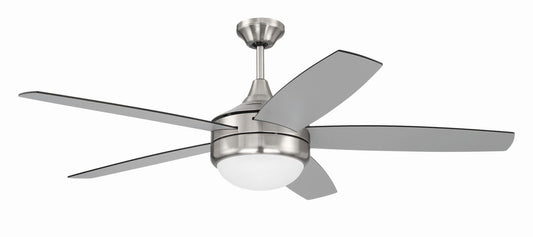 Craftmade - PHZ52BNK5-BNGW - 52"Ceiling Fan - Phaze II 5- Blade - Brushed Polished Nickel