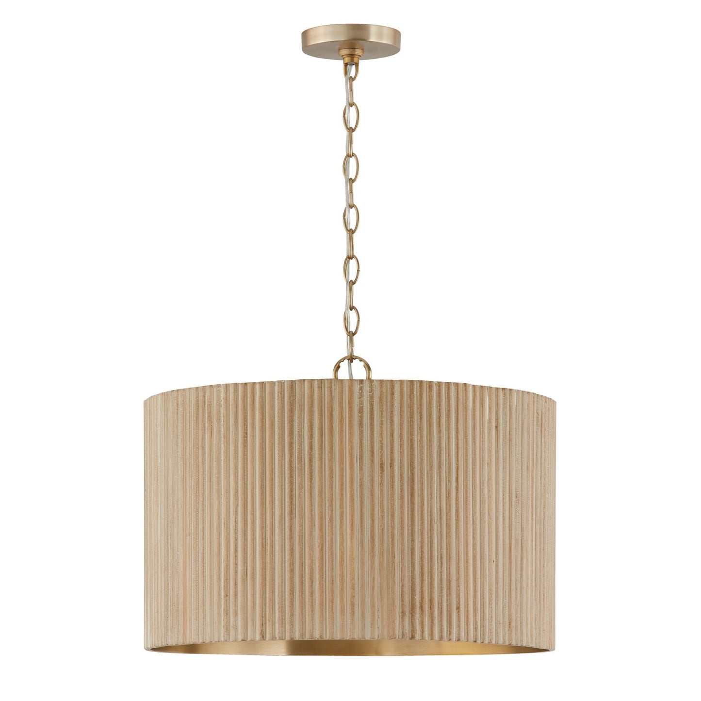 Capital Lighting - 350741WS - Three Light Pendant - Donovan - White Wash and Matte Brass