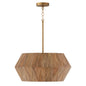 Capital Lighting - 351041LW - Four Light Pendant - Nadeau - Light Wood and Patinaed Brass