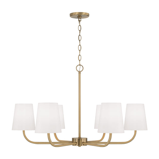 Capital Lighting - 449462AD-706 - Six Light Chandelier - Brody - Aged Brass