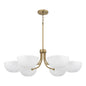 Capital Lighting - 451461AW - Six Light Chandelier - Reece - Aged Brass and White