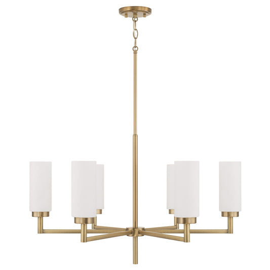 Capital Lighting - 451761AD - Six Light Chandelier - Alyssa - Aged Brass