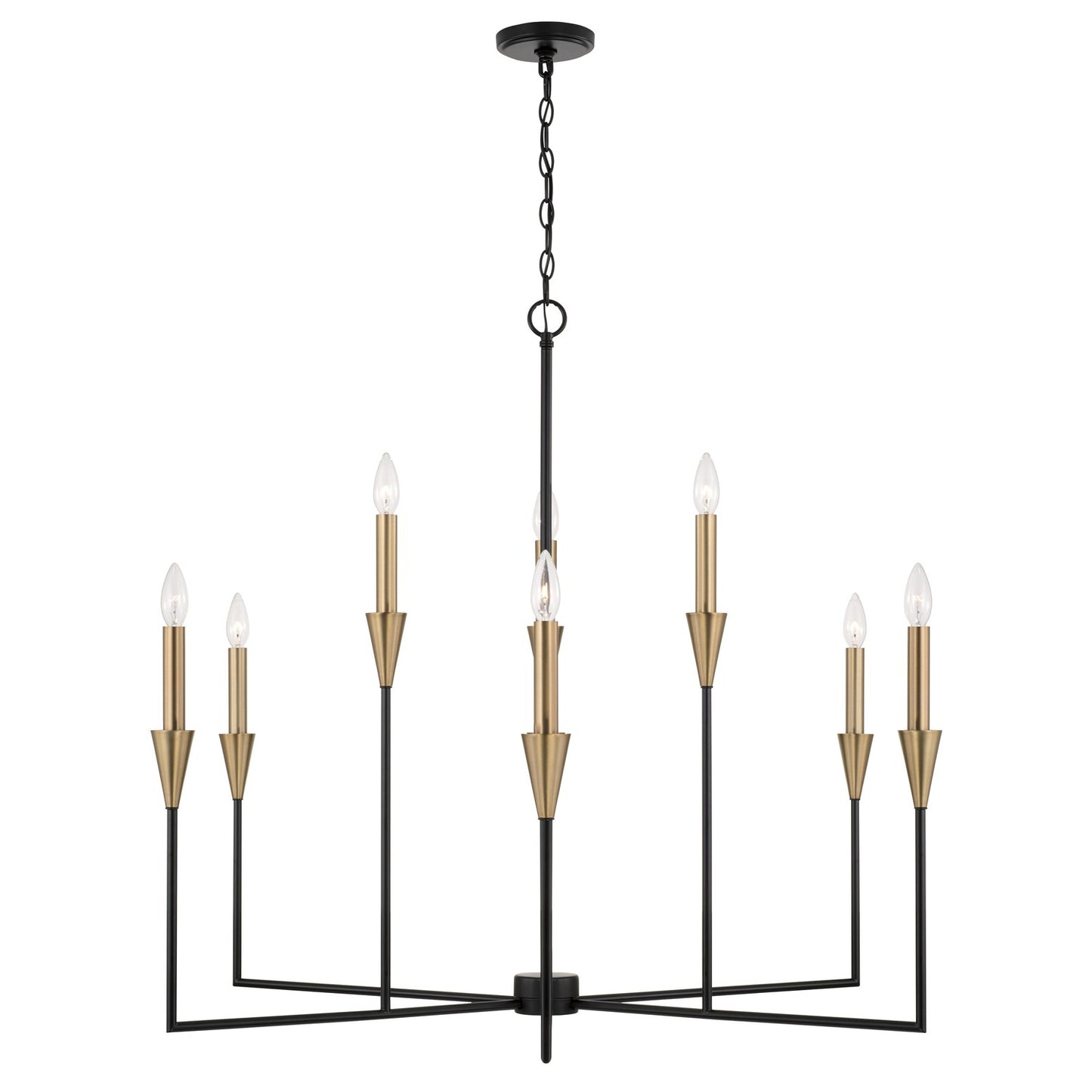 Capital Lighting - 451991AB - Nine Light Chandelier - Avant - Aged Brass and Black