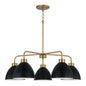 Capital Lighting - 452051AB - Five Light Chandelier - Ross - Aged Brass and Black