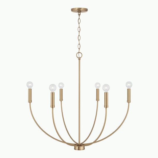 Capital Lighting - 452161AD - Six Light Chandelier - Ansley - Aged Brass