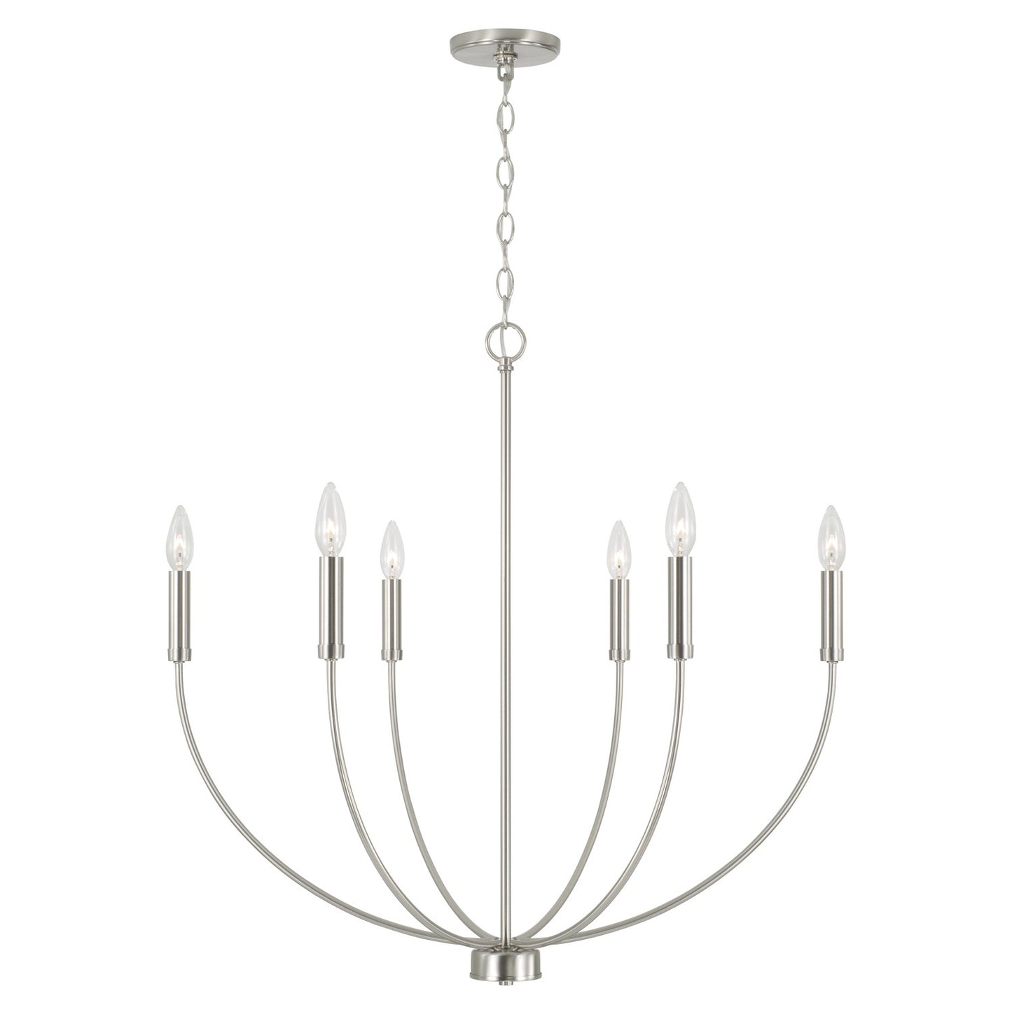 Capital Lighting - 452161BN - Six Light Chandelier - Ansley - Brushed Nickel