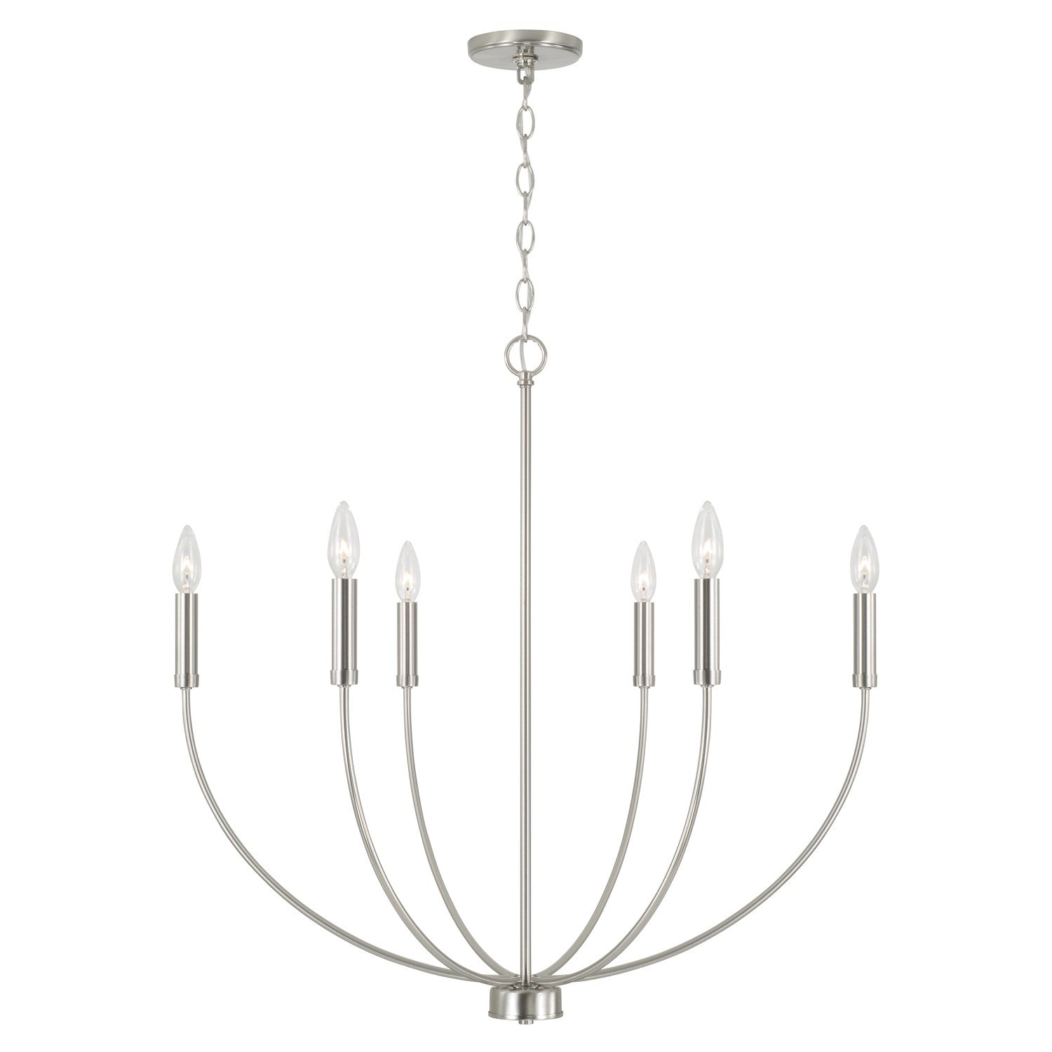 Capital Lighting - 452161BN - Six Light Chandelier - Ansley - Brushed Nickel