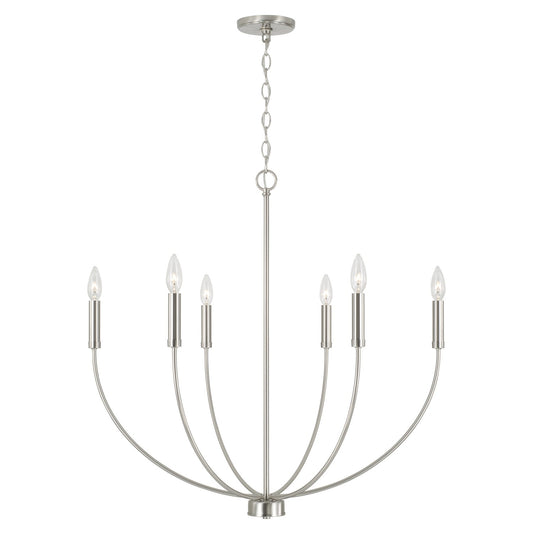 Capital Lighting - 452161BN - Six Light Chandelier - Ansley - Brushed Nickel