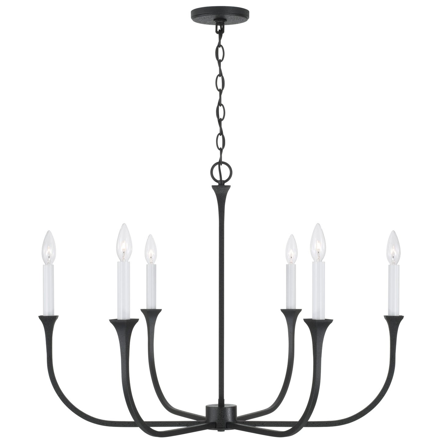 Capital Lighting - 452361BI - Six Light Chandelier - Decklan - Black Iron