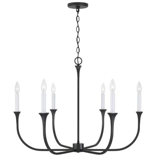 Capital Lighting - 452361BI - Six Light Chandelier - Decklan - Black Iron