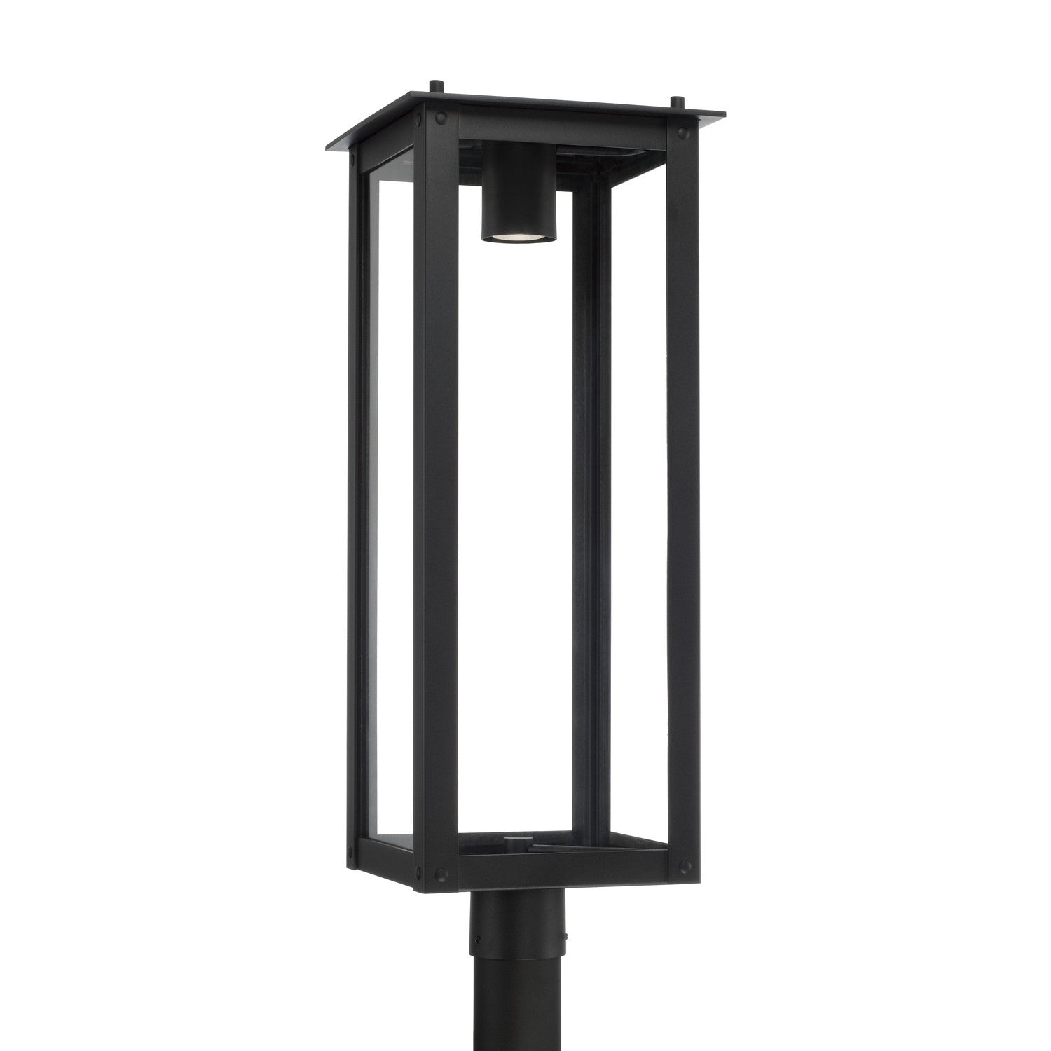 Capital Lighting - 934643BK-GL - One Light Outdoor Post-Lantern - Hunt - Black