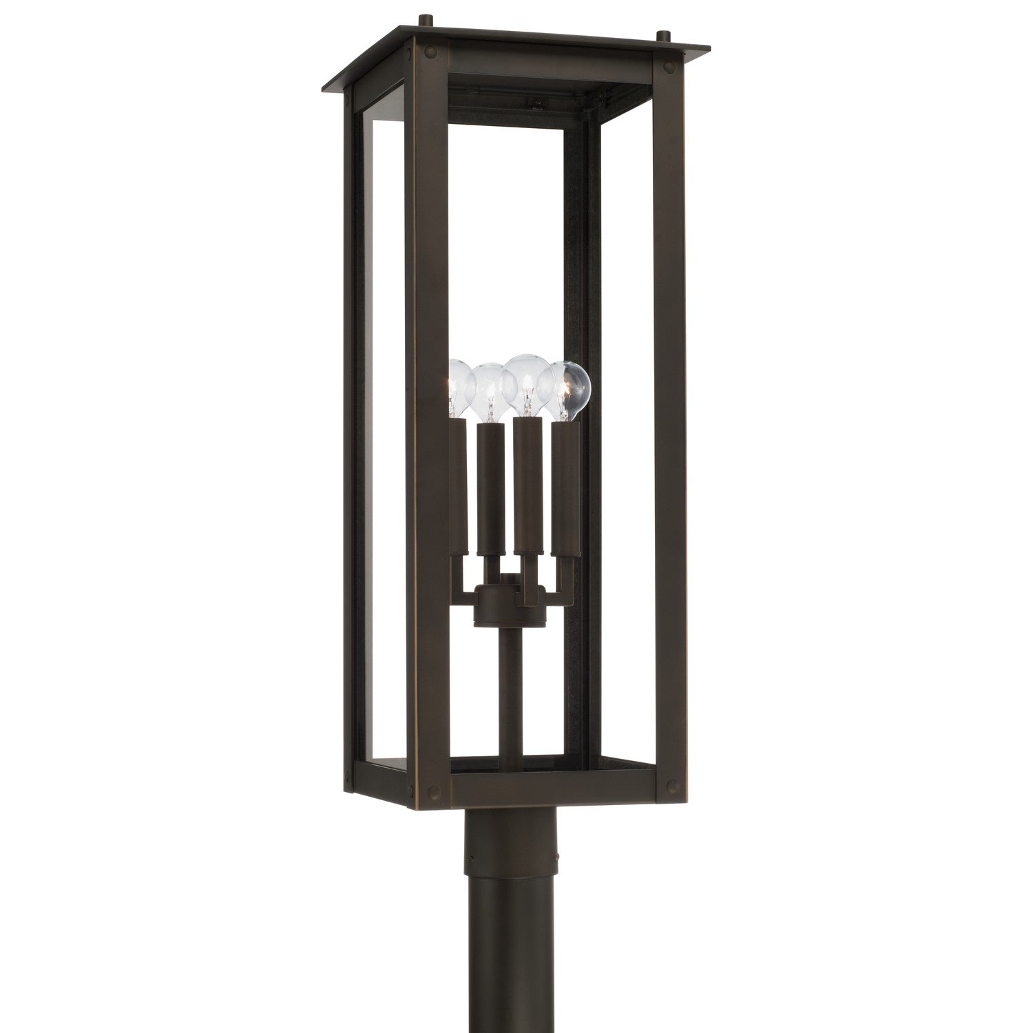Capital Lighting - 934643OZ - Four Light Outdoor Post-Lantern - Hunt - Oiled Bronze