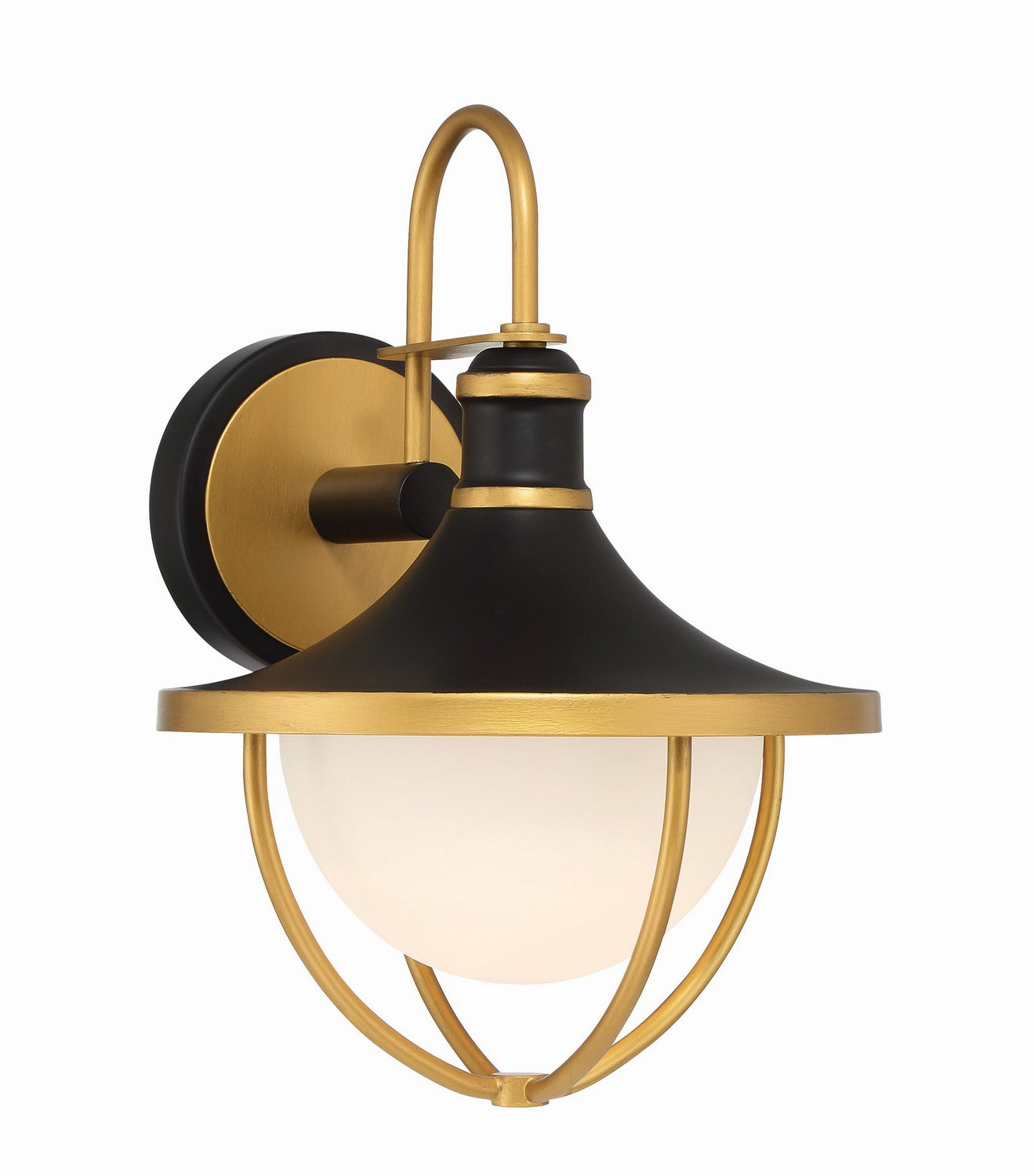 Crystorama - ATL-701-MK-TG - One Light Outdoor Wall Sconce - Atlas - Matte Black + Textured Gold