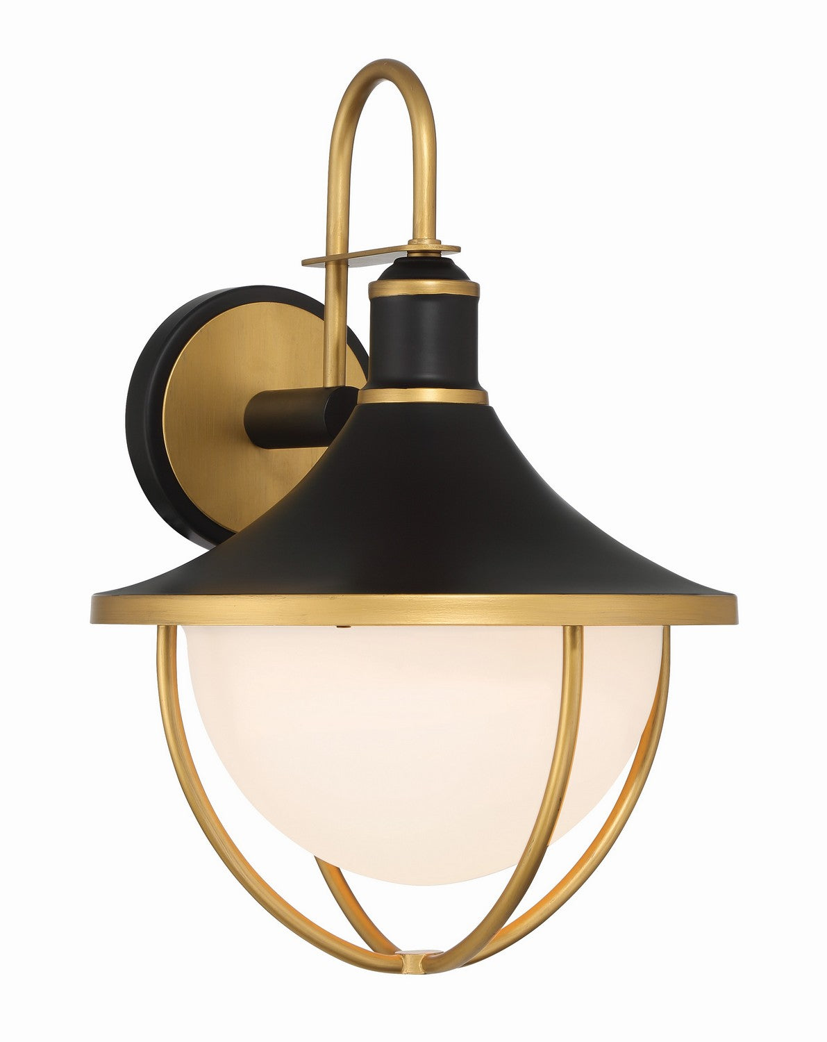 Crystorama - ATL-702-MK-TG - One Light Outdoor Wall Sconce - Atlas - Matte Black + Textured Gold
